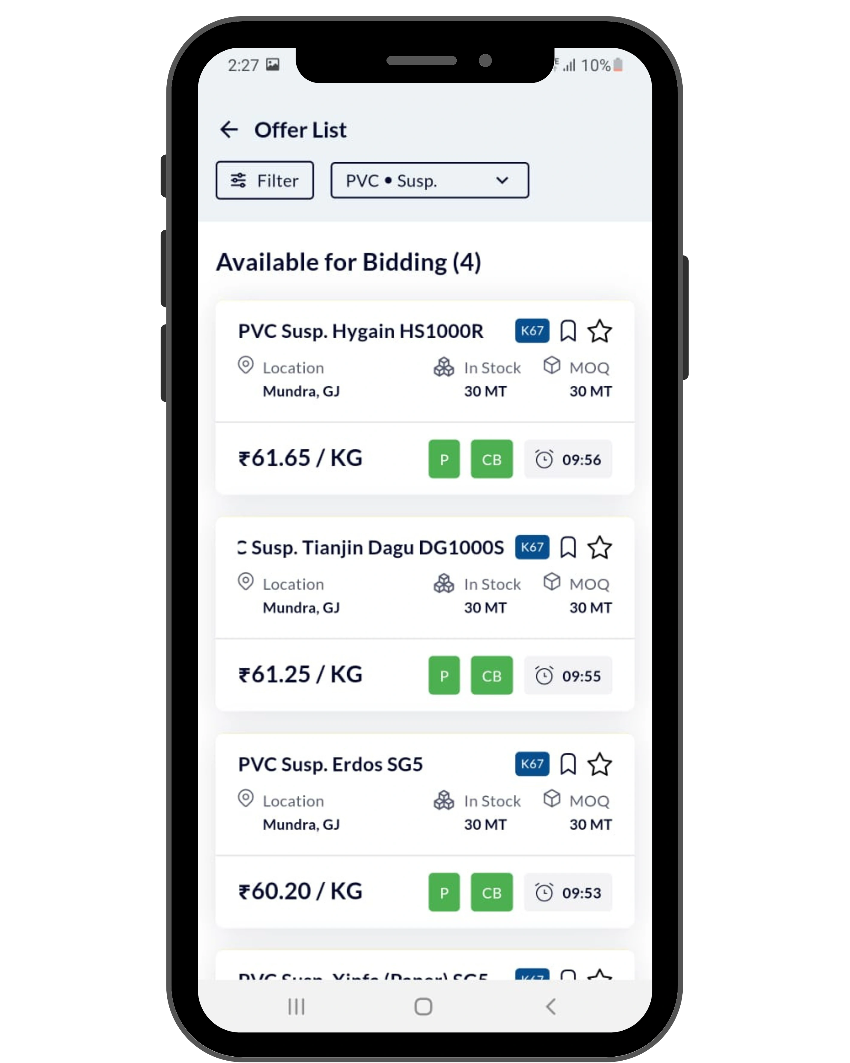 BSB Buyer App Screen 6