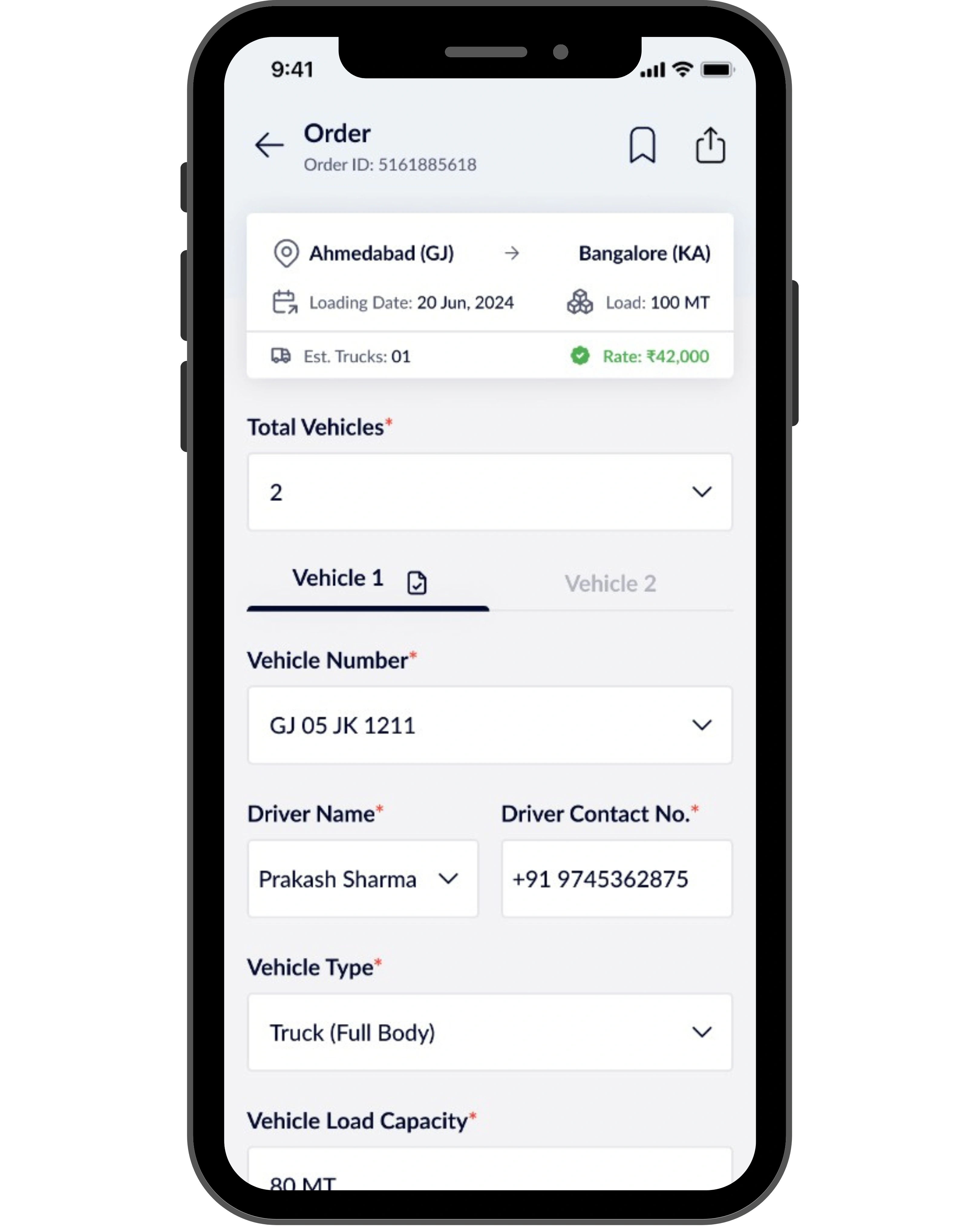 BSB Logistic App Screen 3