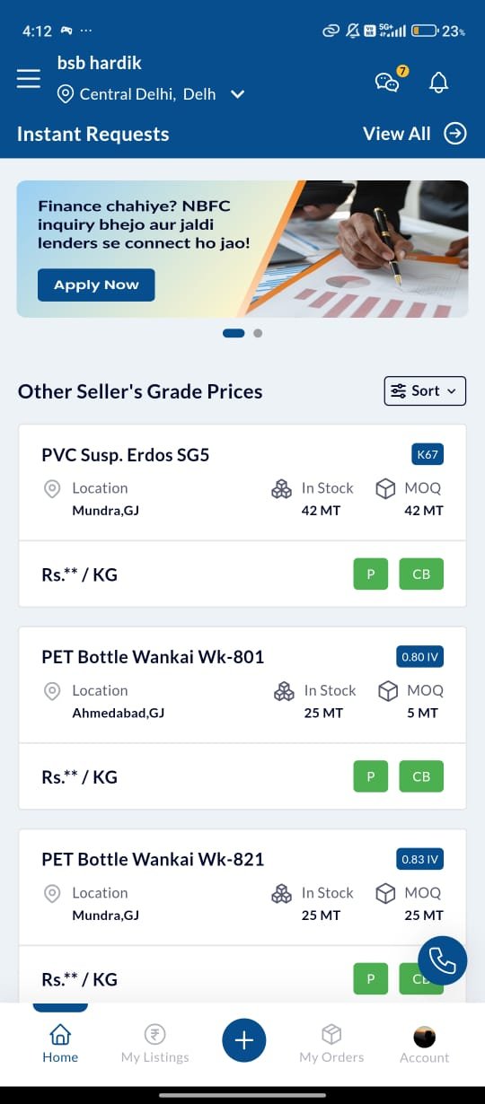 BSB Seller App analytics dashboard